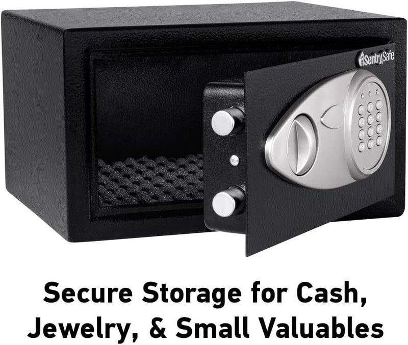 SentrySafe Medium Safe with Digital Keypad, Lock Box with Code has Interior Lining and Bolt Down Kit that Secures Pistol, Money, 0.41 Cubic Feet, 7.6 x 11.4 x 10.4 Inches, X041E - Image 3